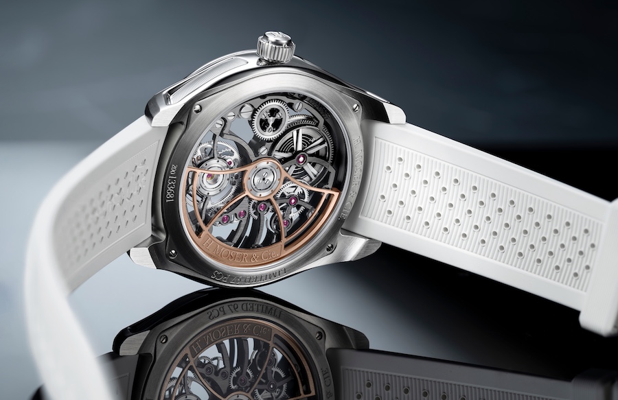 H. Moser Pioneer Cylindrical Tourbillon Skeleton Aventurine Saquon Barkley