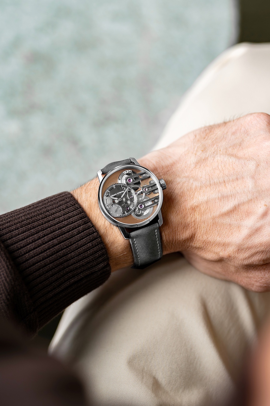 Armin Strom’s Gravity Equal Force Ultimate Sapphire Salmon watch