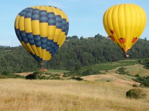 hot air ballooning over Napa Valley with Vacheron Constantin