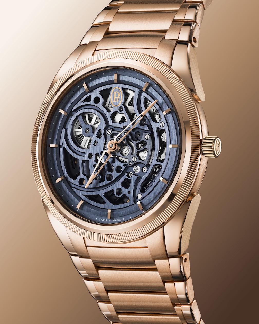 Parmigiani Fleurier Tonda PF Skeleton Rose Gold Milano Blue
