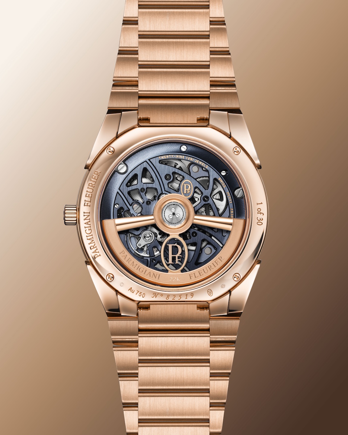 Parmigiani Fleurier Tonda PF Skeleton Rose Gold Milano Blue