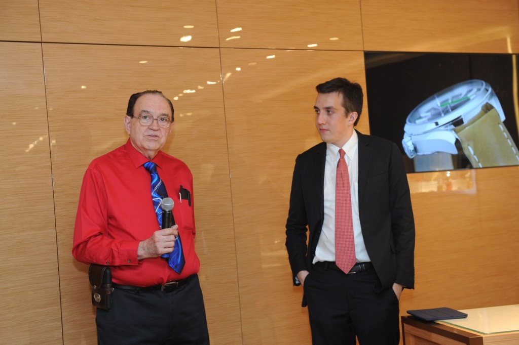 James Ragan, former NASA Engineer responsible for the flight hardware testing,with Eric Wind,VP of Christie’s Watch Department (Photo: Diane Bondereff)