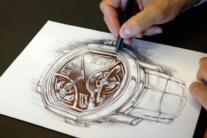Bulgari Designs and sketches exactly as it sees the watch taking shape.