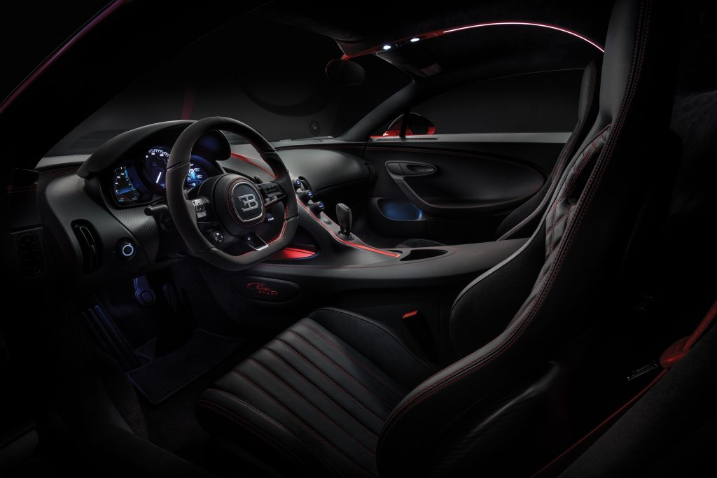 Even the interior of the Bugatti Chiron Sport can be customized. 