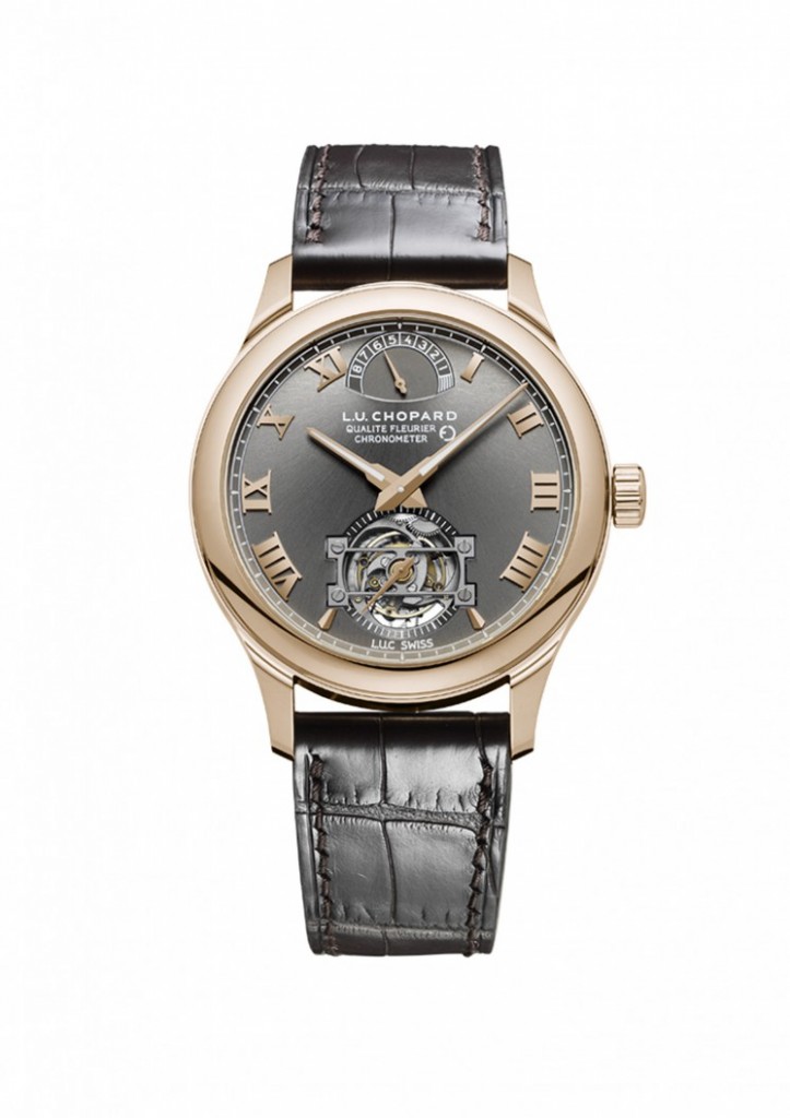 The L.U.C Fairmined Tourbillon houses a hand-wound mechanical movement with tourbillon.