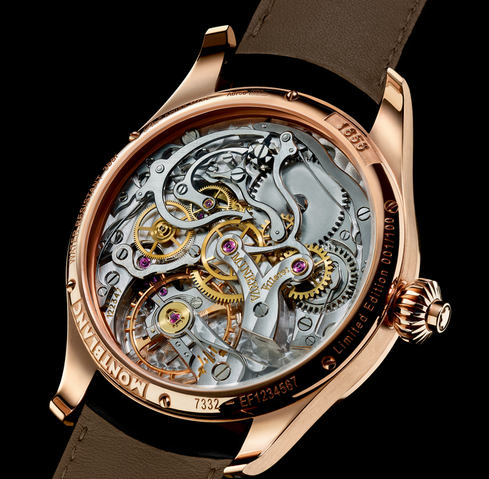 The movement is based on an original pocket watch caliber first made in 1929