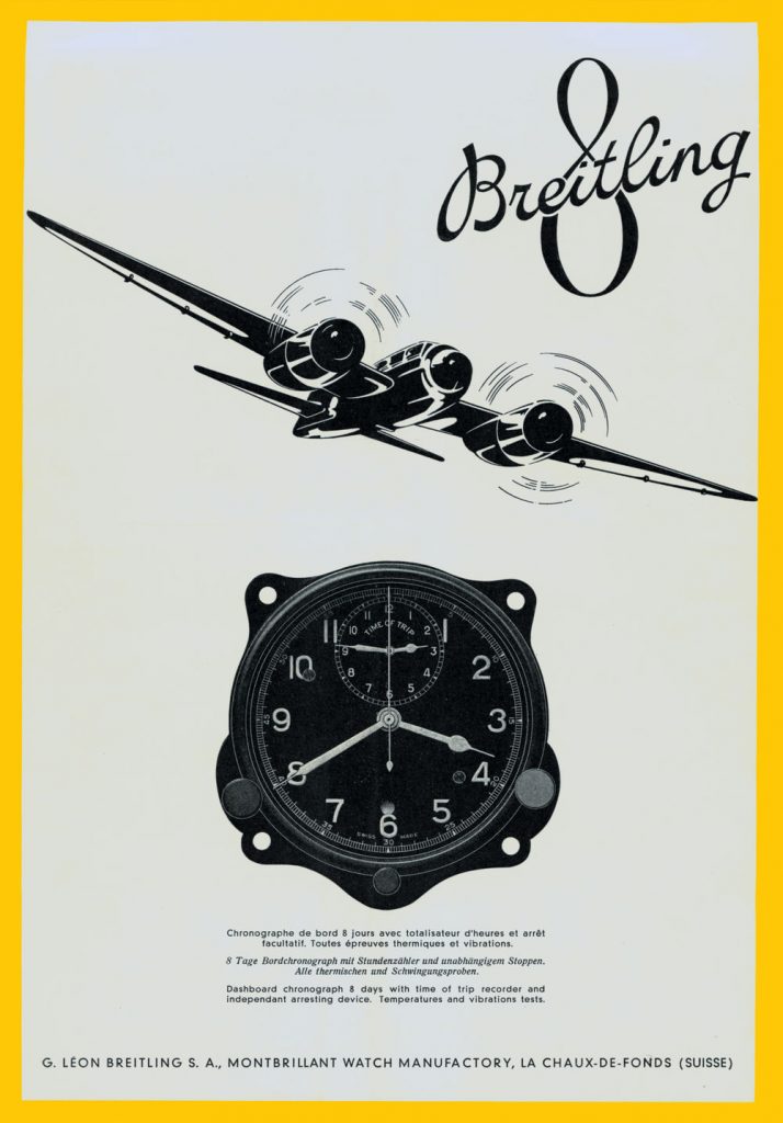 1941 advertisement for the Huit Aviation Department of Breitling