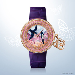 Lady Arpels Charms watch in enamel and gemstone