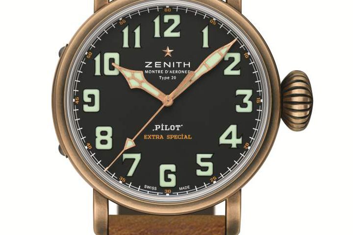 29_2434_679_21_C804_LR The Zenith Pilot Extra Special Thayer Limited Edition Bronze watch features a strap made of World War II ammunition bags.