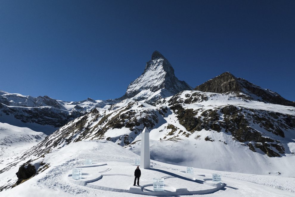 matterhorn Hublot and Daniel Arsham unveil Time & Light exhibit in Switzerland.