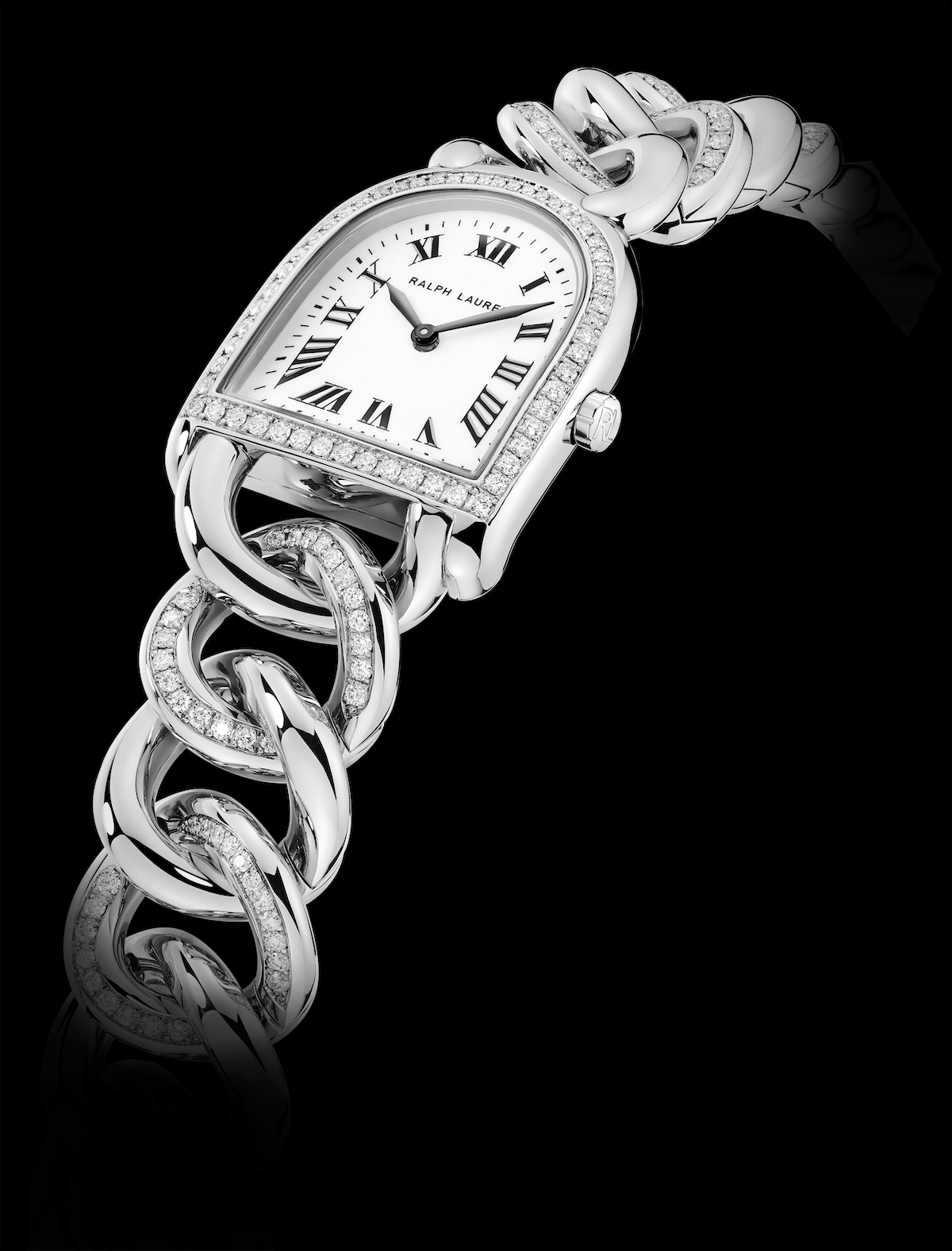 Ralph Lauren Stirrup Petite-Link bracelet watch.