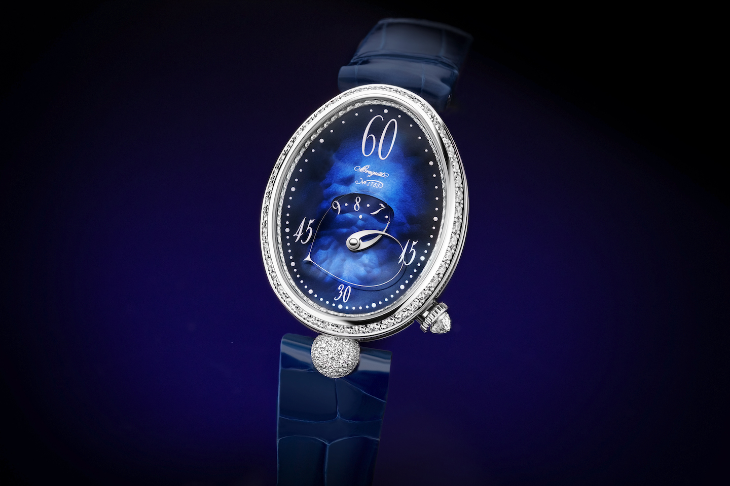 Breguet Reines de Naples watch with morphing heart hand to indicate the minutes. 