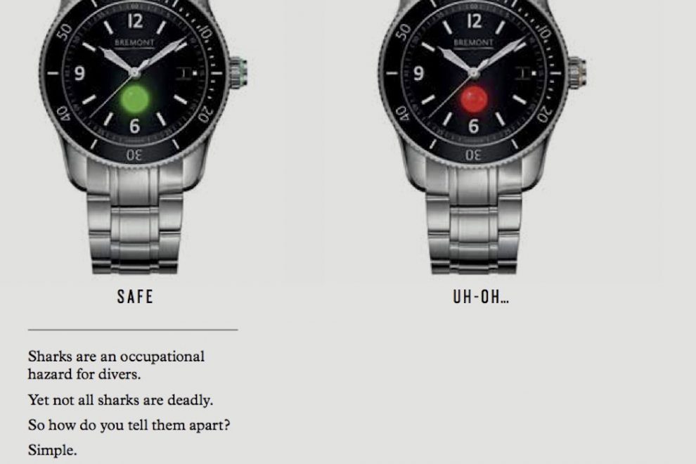 Bremont FA-UX dive watch with shark detection ... British humor on April Fool's Day