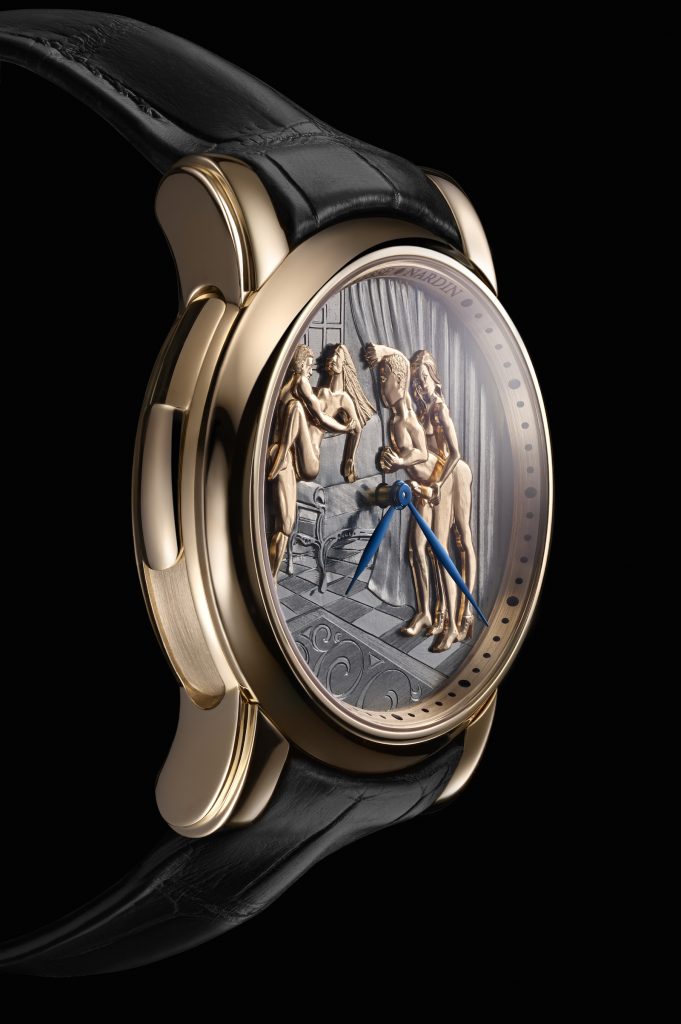 SIHH 2018: The figures on the Ulysse Nardin Classic Voyeur erotic watch are carved in gold. 