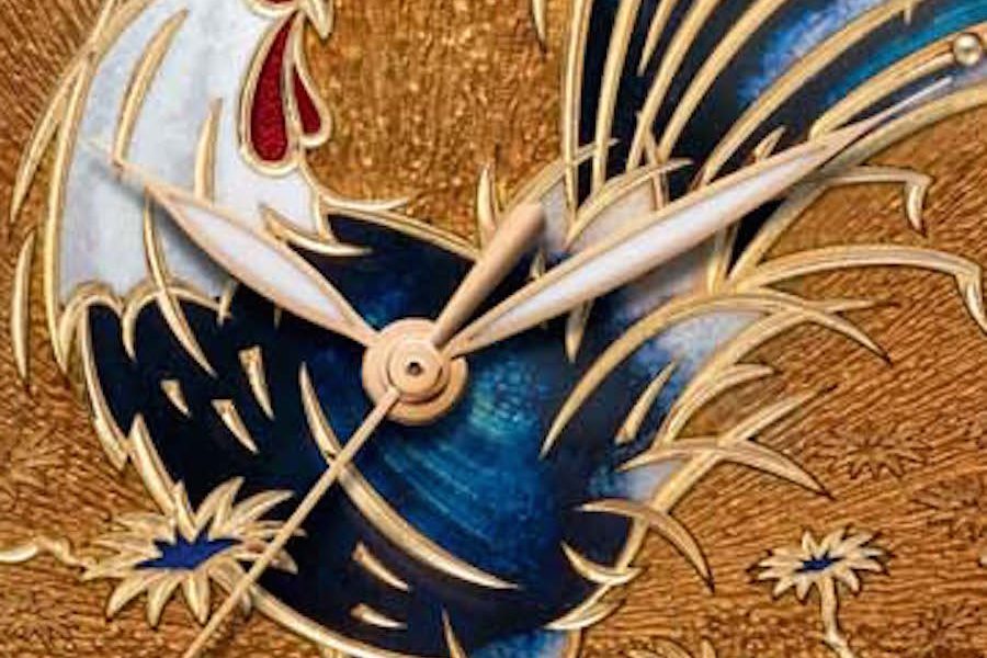 8152-111-2_ROOSTER_ The champleve enamel technique is done in the brand's Donze Cadrans dial workshops.