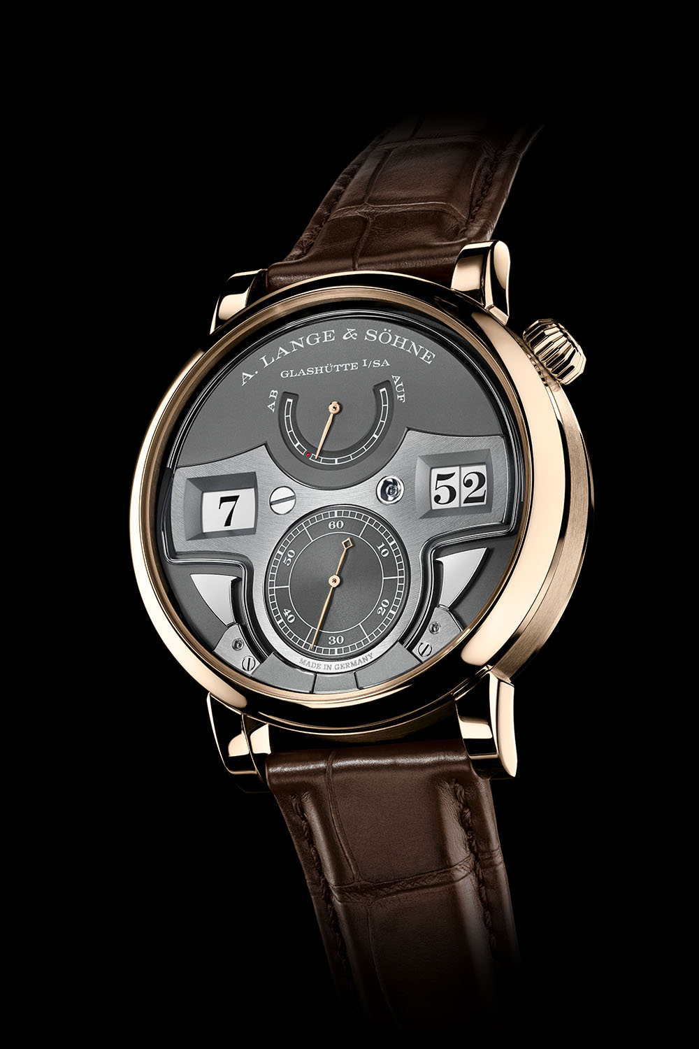 A. Lange & Sohne Zeitwerk Minute Repeater Honey Gold.