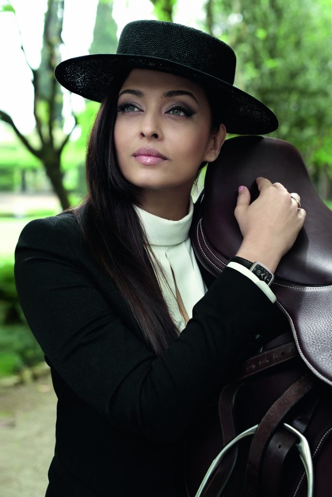 Longines Ambassador of Elegance Aishwarya Rai Bachchan wearing a new model from the Longines Equestrian Collection.