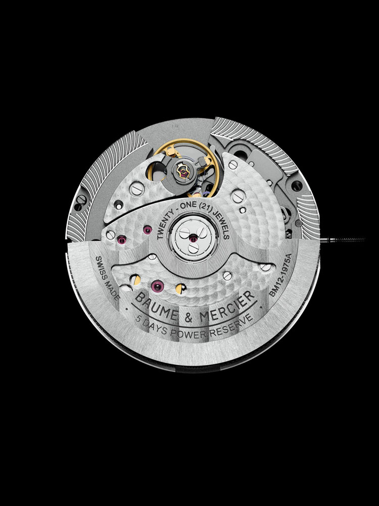 Baume & Mercier Clifton Baumatic(TM) COSC-certified chronometer with silicon escapement and balance wheel is a COSC-certified chronometer 
