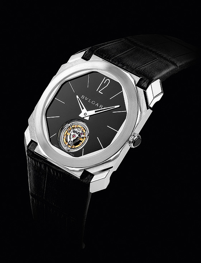 The Bulgari Octo Finissimo Tourbillon holds the world's thinnest tourbillon movement at just 1.95mm thin. 