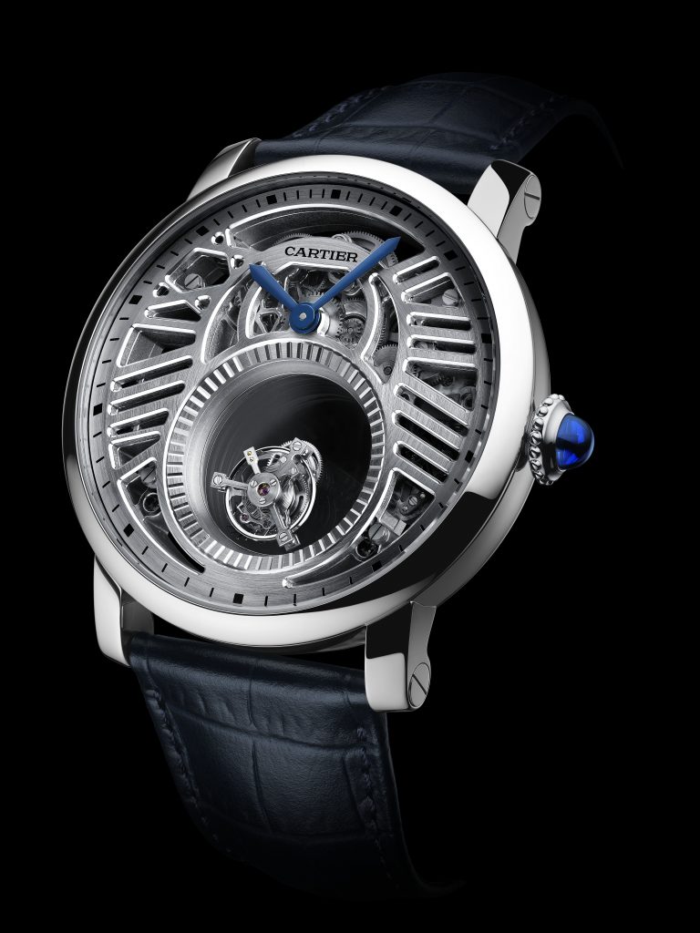 SIHH 2018: Cartier Rotonde de' Cartier Skeleton Mysterious Double Tourbillon, platinum.