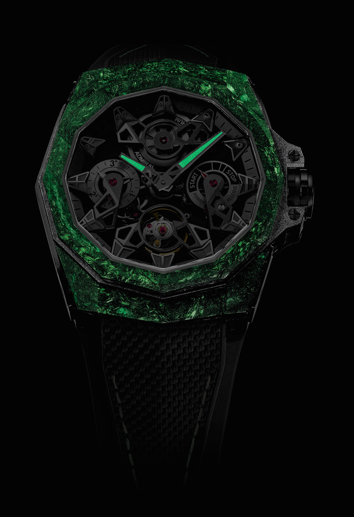 Corum Admiral 45 Openworked Carbon and Green watch.