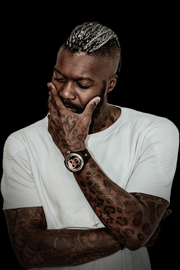 Corum Bubble Big Magical Djibril Cisse (The Lion) watch worn by Djibril Cisse', aka 'The Lion'