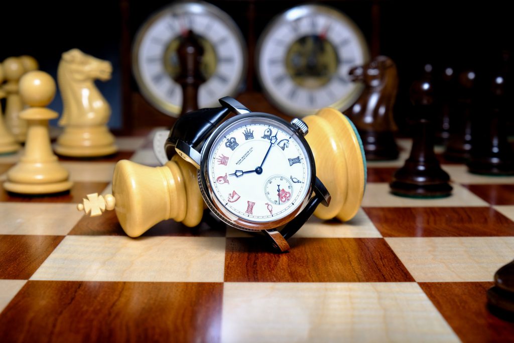 The Chess in Enamel watch by American brand RGM Watches. 
