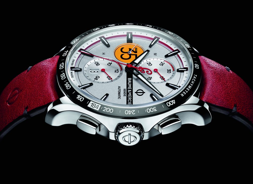 The Baume & Mercier Indian Burt Munro Limited Edition watch recalls the record-setting speed Munro hit at the Salt Flats in 1967.