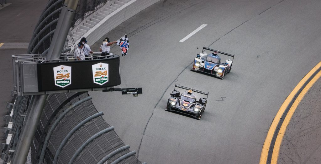 The winning prototype car at the 2018 Rolex 24 at Daytona