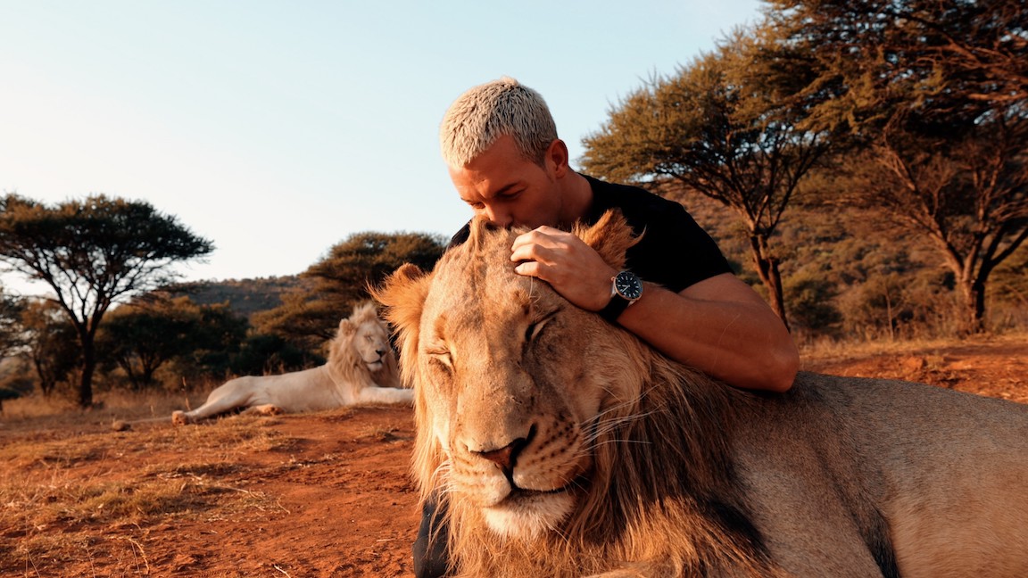 Dean Schneider at Hakuna Mipaka Sanctuary. 