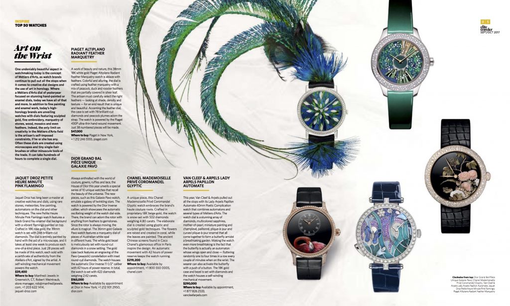 Elite Traveler Magazine's Top 50 Watches of 2017: Artistic watches 