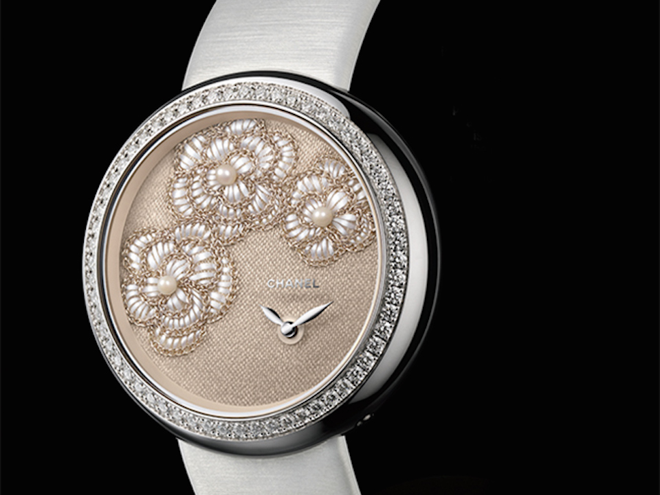 Chanel Madomoiselle Prive' embroidered watch 