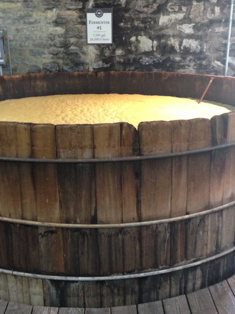 Fermenting the mash at Woodford Reserve.