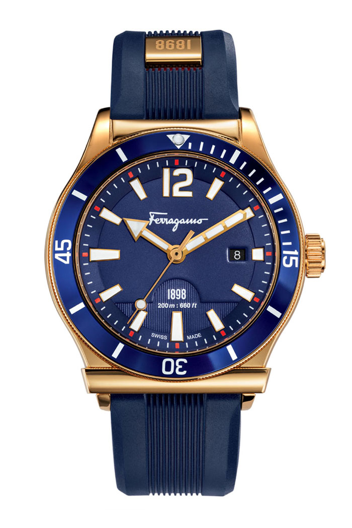 Ferragamo 1898 Sport watch in rose gold IP