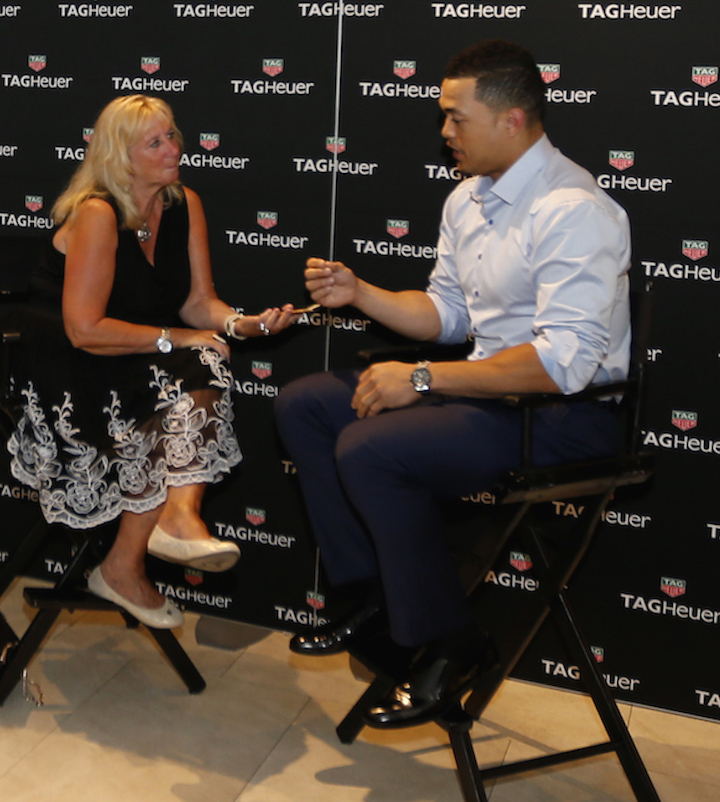 Roberta Naas, founder of ATimelyPerspective, interviews Giancarlo Stanton, Miami Marlins right fielder and TAG Heuer brand ambassador. 