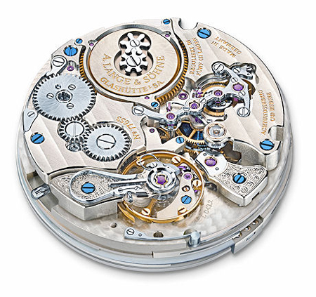In a handwound movement, such as this A. Lange & Sohne caliber the wearer needs to wind the crown to power the watch. 