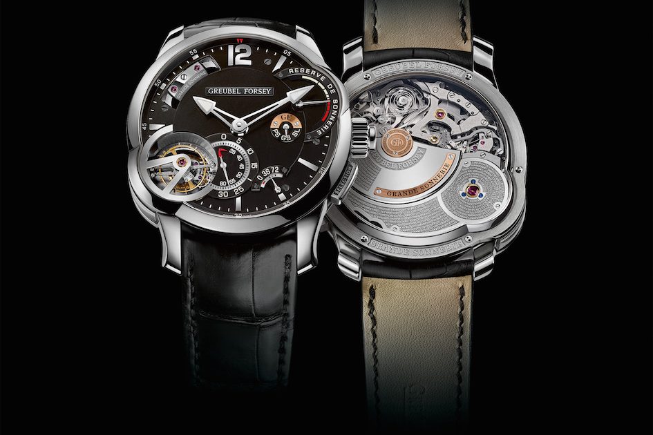 GrandeSonnerie_Titane_Fd_Nr_CMJN_DUO Greubel Forsey Grande Sonnerie in titanium retails for about $1.4 million; unveiled at SIHH 2017.
