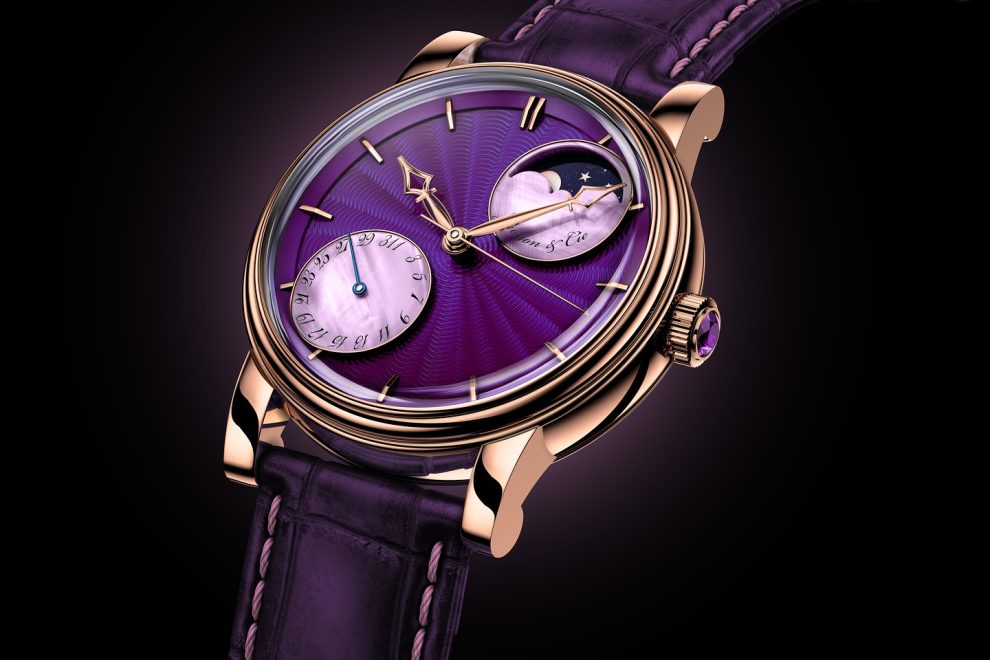 Grenons Three Quarter Dark Purple Dial Rose Gold Case-X3 Grenon & Cie Rosie watch