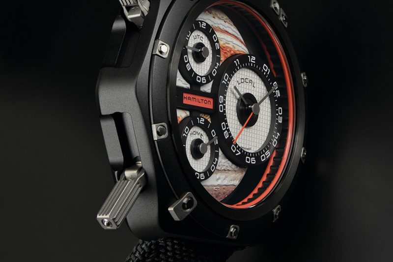 The new limited edition ODC X-03 timepiece (999 pieces) is the third in a trilogy of watches. This one was designed by Nathan Crowley with Hamilton in honor of Interstellar.