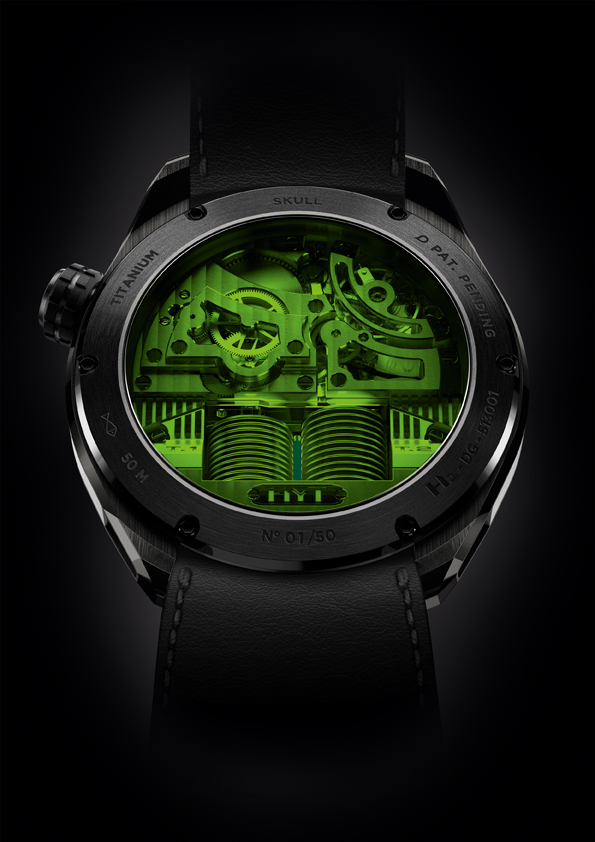 The back of the HYT Skull Green Eye