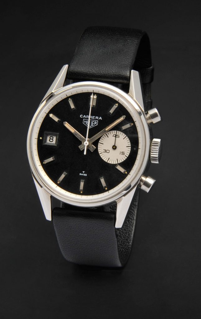 Vintage Heuer Carrera, 1965 traveling as part of the TAG Heuer Museum in Motion exhibit