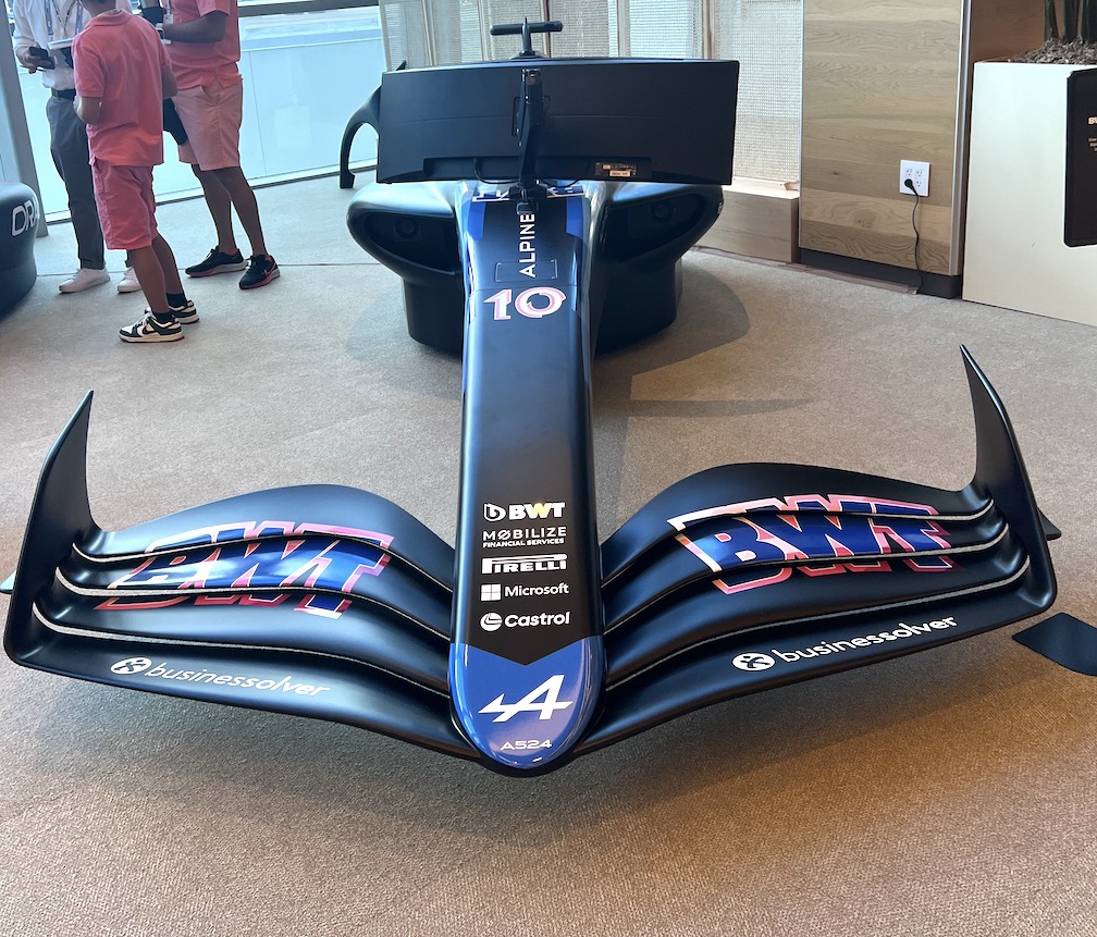 BWT Alpine F1 team simulator car at Miami Grand Prix F1 2024