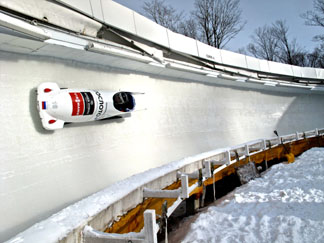 The racers can reach upwards of 80 mph as they complete the 1,455-meter track in just under a minute.