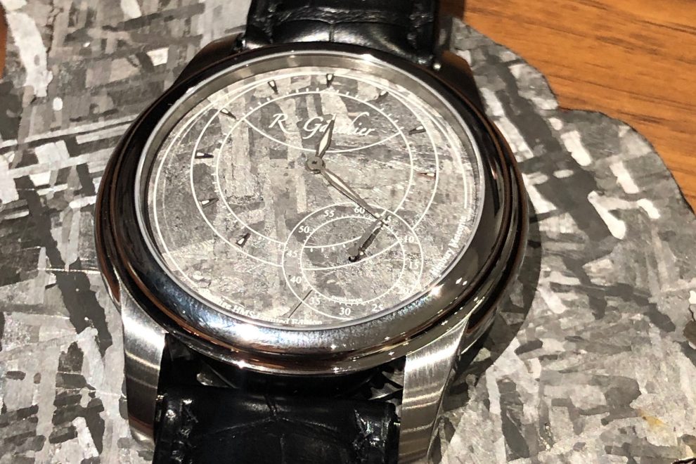 RG prestige Romain Gauthier Prestige HMS Stainless Steel watch with rare meteorite dial. (Photo: R. Naas)