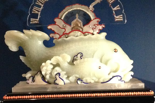 Ornately carved table clock in the likeness of fish for the Asian market circa1925 Ornately carved table clock in the likeness of fish for the Asian market circa1925