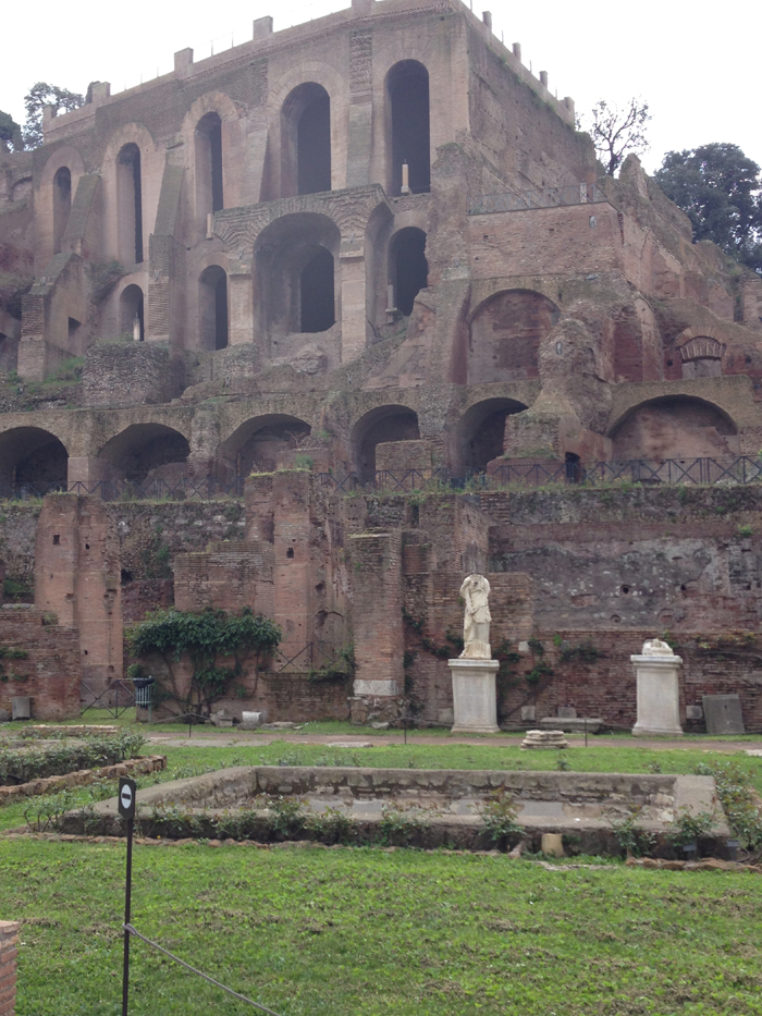 Temple of the Vestal Virgins at the Roman Forum. 