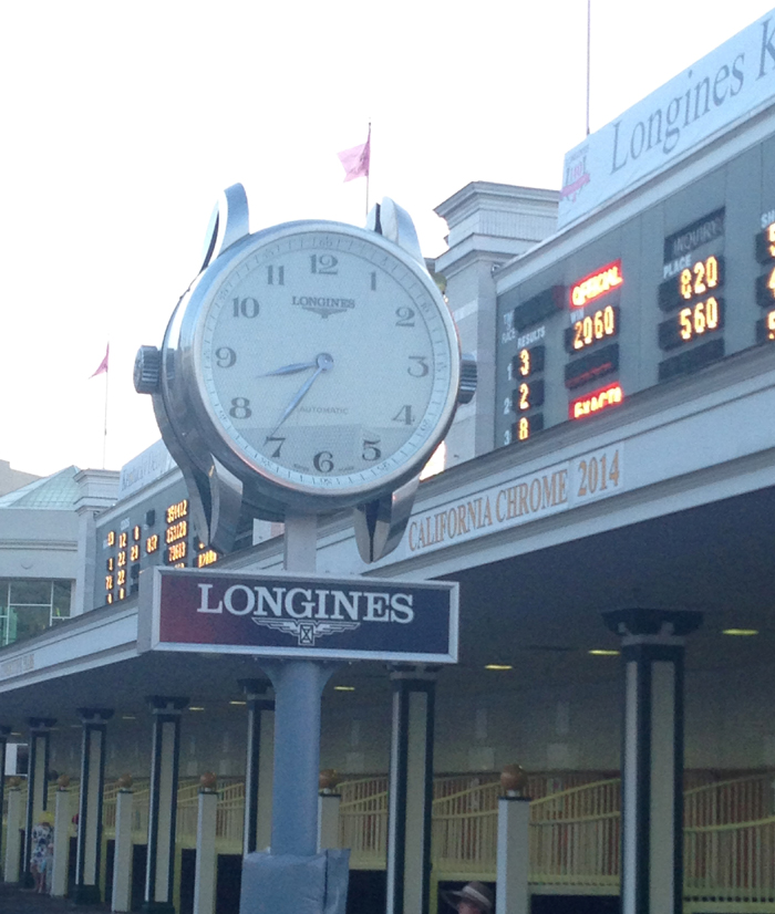 Longines clocks keep the time at Churchill Downs. 