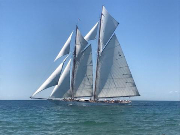 Sailing on the Eleonora during the 2017 Panerai Classic Yachts Challenge North America in Nantucket during the Opera House Cut Regatta. 