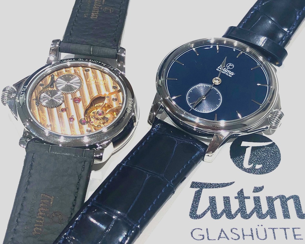 Tutima Patria Admiral Blue watch with manual-wind movement made in-house in Germany.