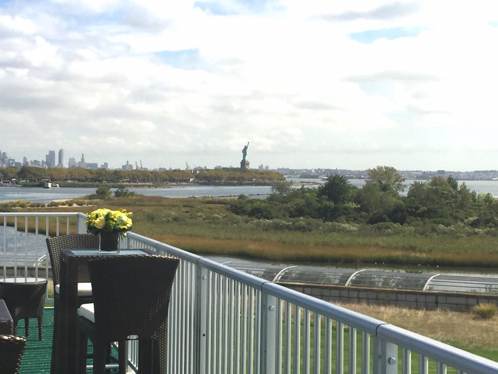 The view from the Rolex suite at Liberty National Golf Club, New Jersey during The Presidents Cup 2017.